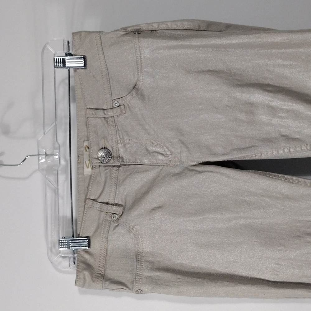 EUC Seven7 Tan Metallic Skinny jeans size 4 - Picture 3 of 15